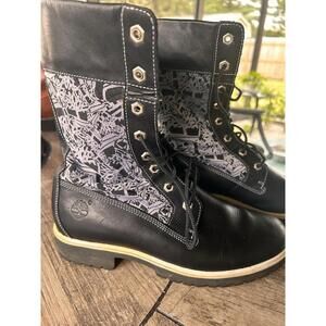 Timberland Black Leather And Textile Women’s Boots Size 9
